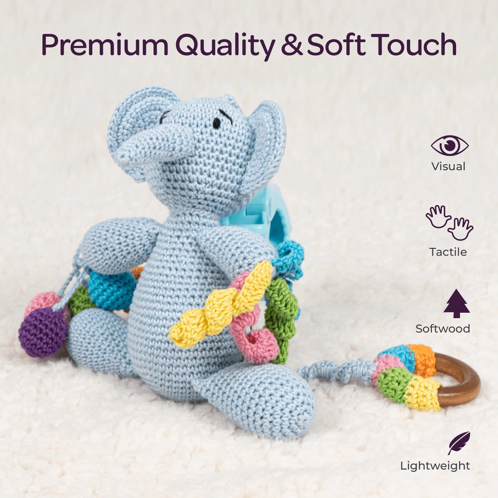 Crochet Ring Rattle Toy - Suitable for 0 month & above premium cotton yarn Tiger