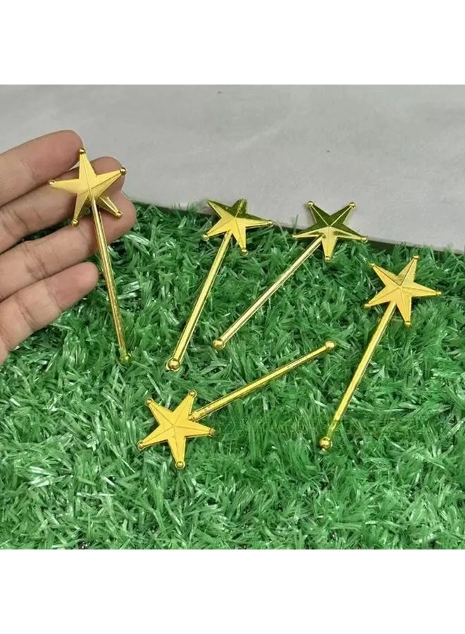 Generic Mini Plastic Gold Star Magic Wand - 15pcs Christmas Birthday Party