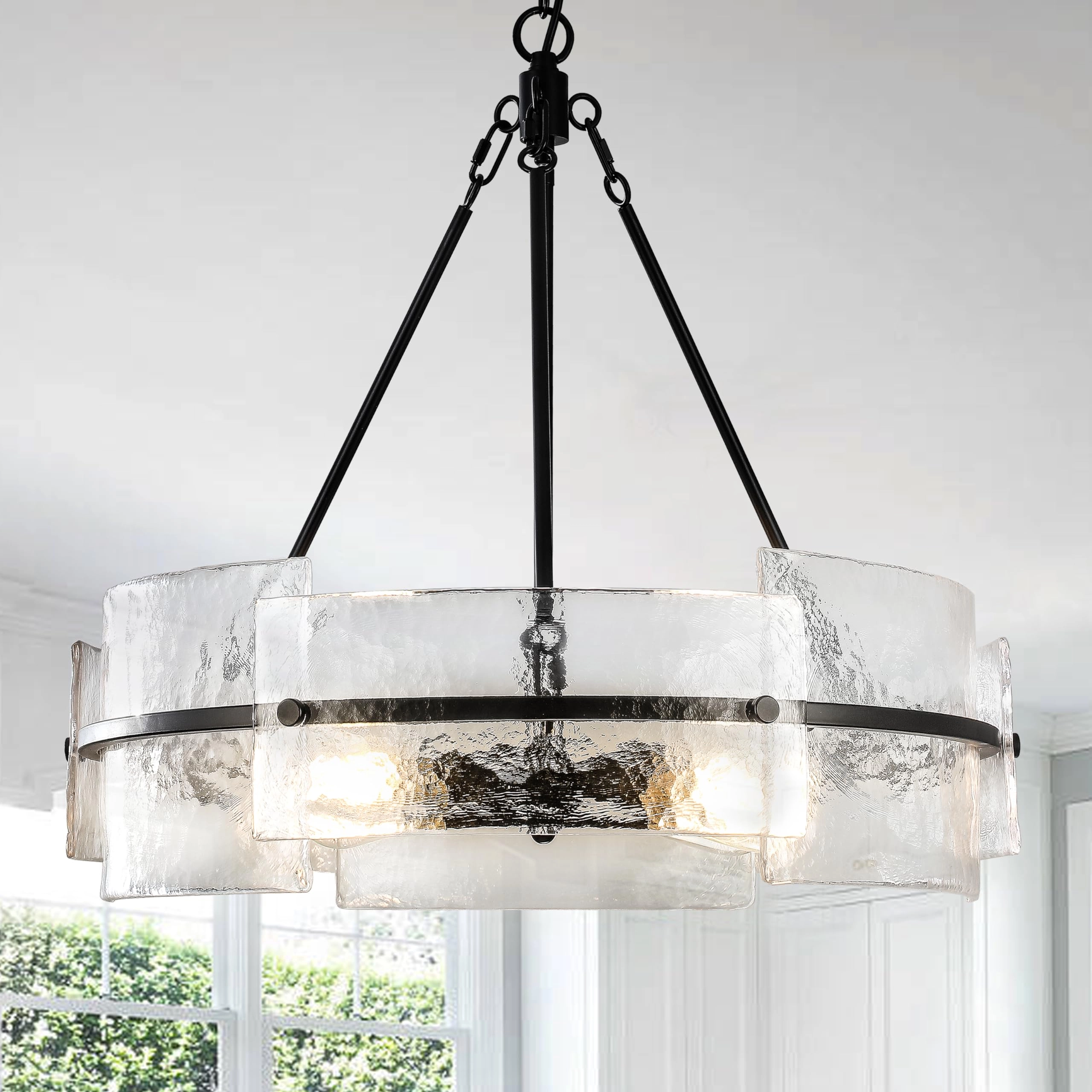 Corlaceling Drum Chandelier - 22" Black