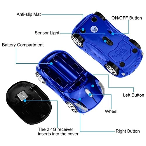 Car Shape Ergonomic Optical Mouse - Wireless