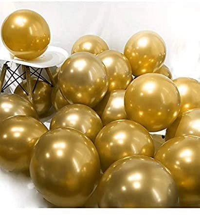 Mufaens Metallic Chrome Shiny Latex Balloons - 50 pcs
