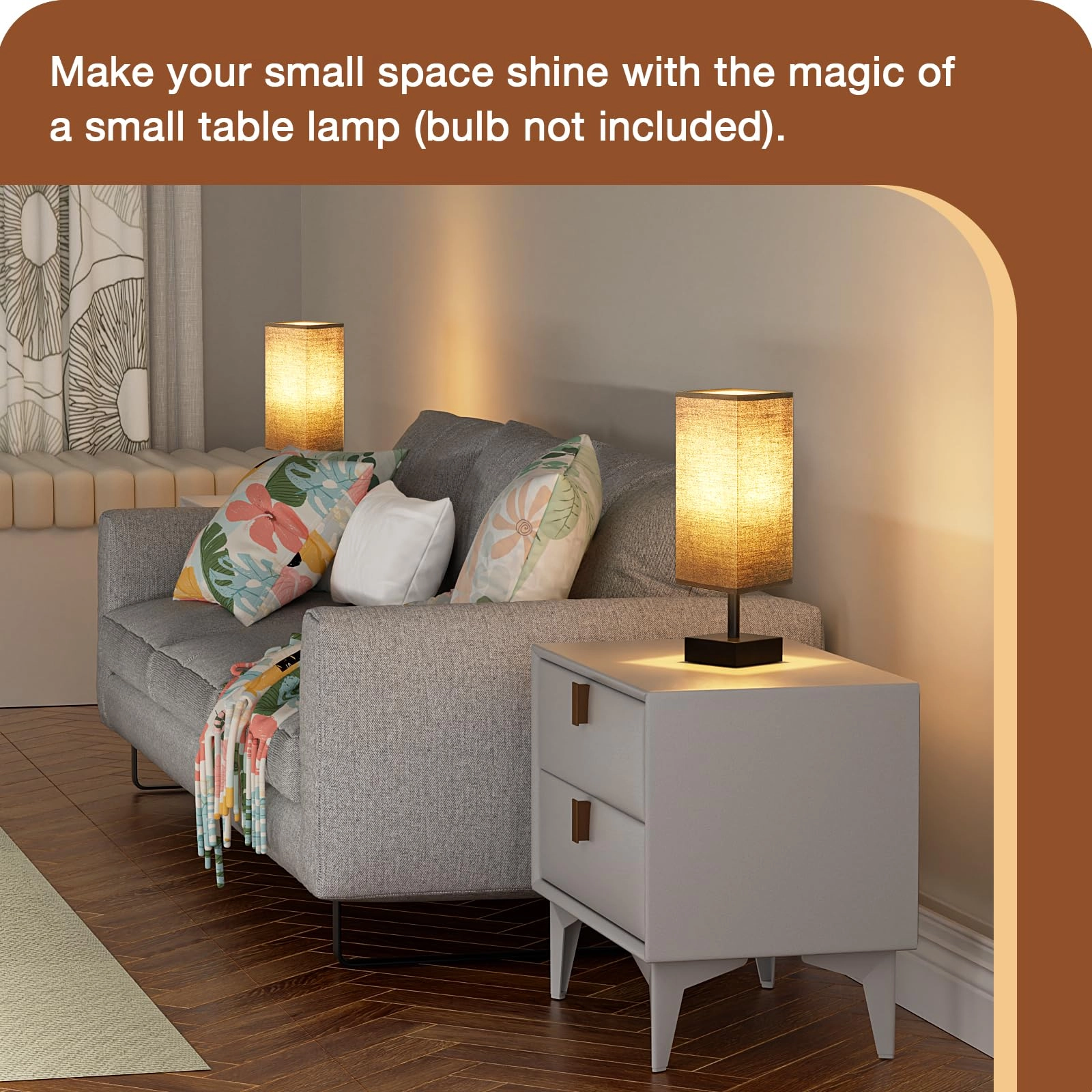 S6-16 - Linen Black Small Table Lamp