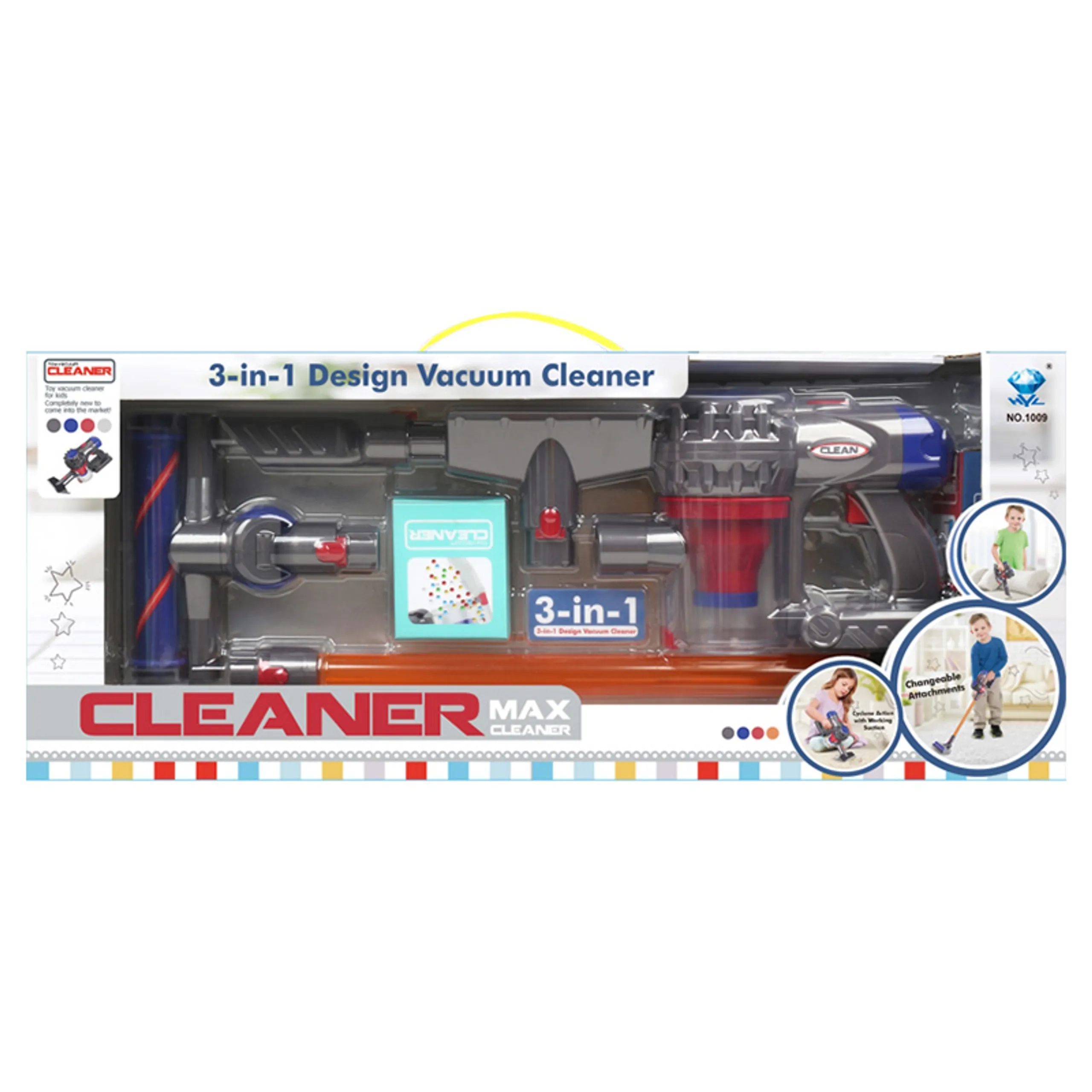 3-In-1 Electric Toy Vacuum Cleaner - Suitable for 3 years & above