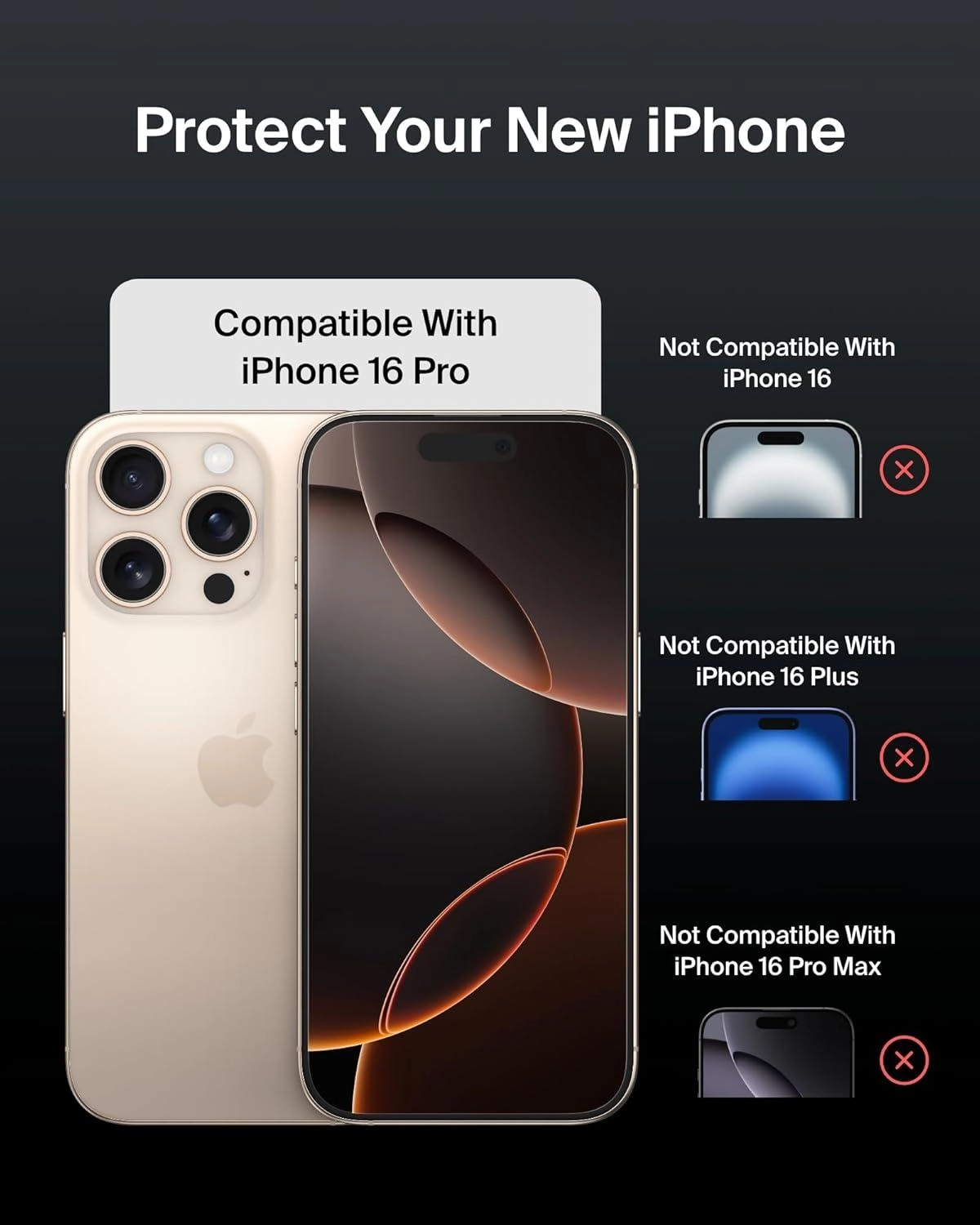 Clear Tem Glass Screen Protector for iPhone 16 Pro Max