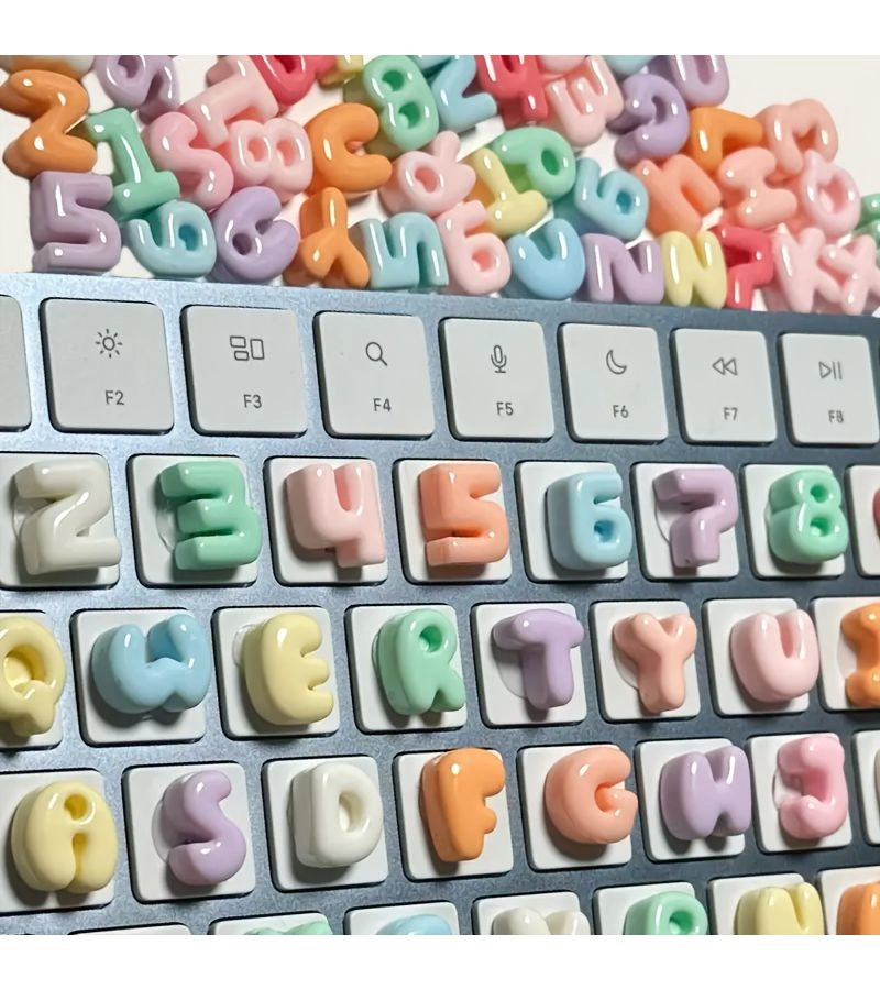 Generic 3D Hard Resin Nail Art Keycaps - QWERTY WASD