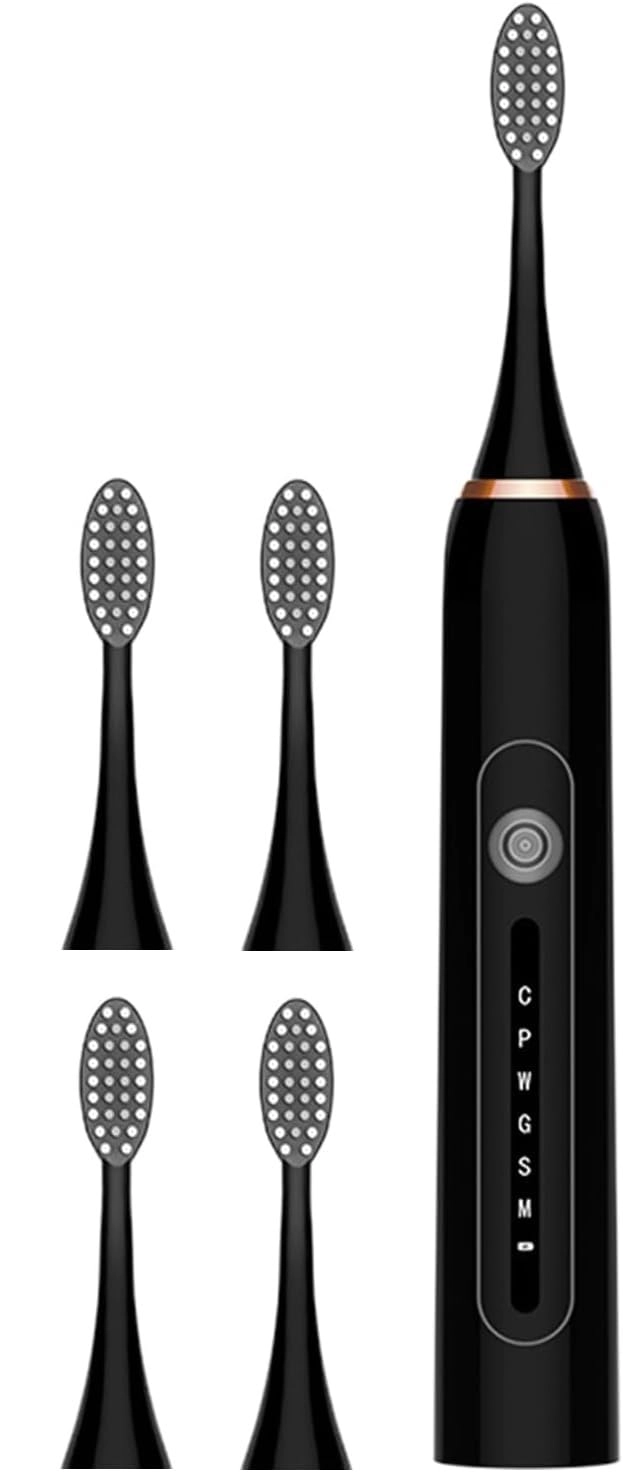 Sonic Electric Toothbrush - Rechargeable 4 Brush Heads 6 Modes