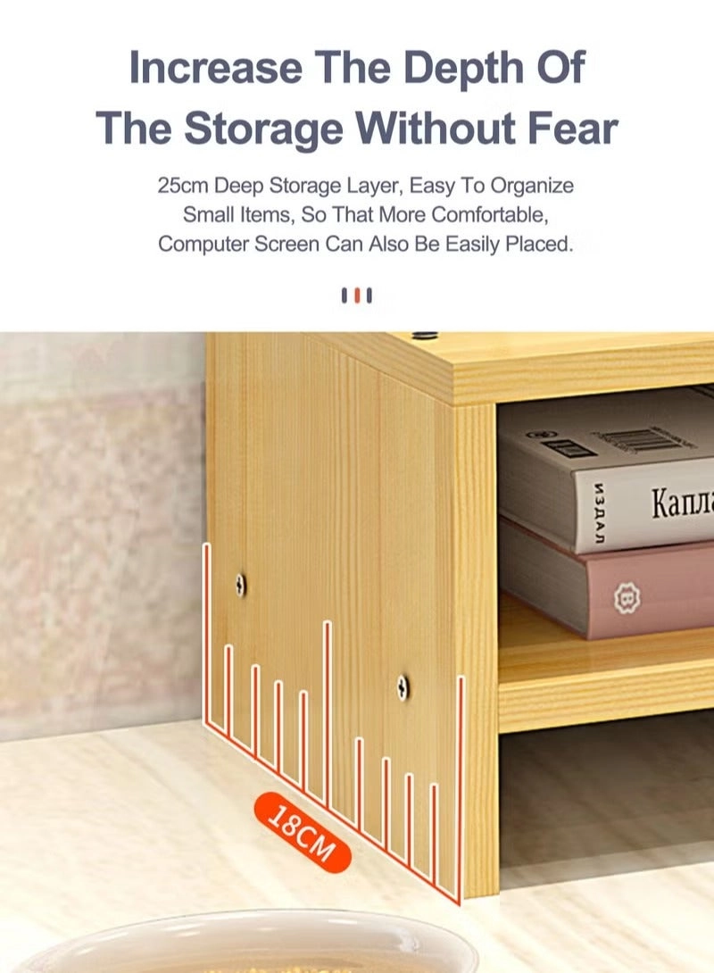 Monitor Riser - Wooden 3-Tier