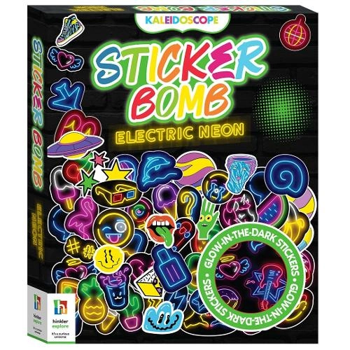 Hinkler Books Kaleidoscope Sticker Bomb Electric Neon Sticker Book 500 pcs