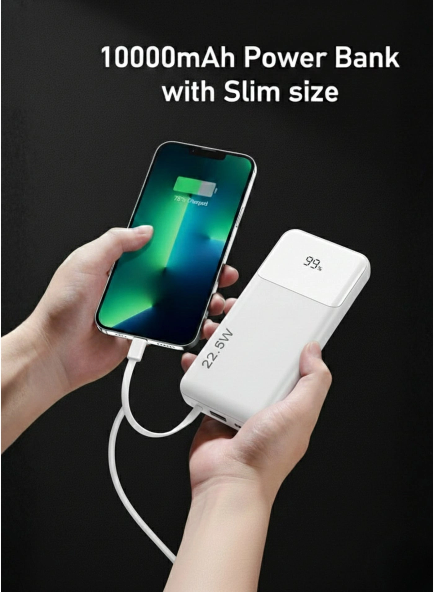 N17 - 10000mAh 22.5W Fast charging 2 USB 1 Type-C