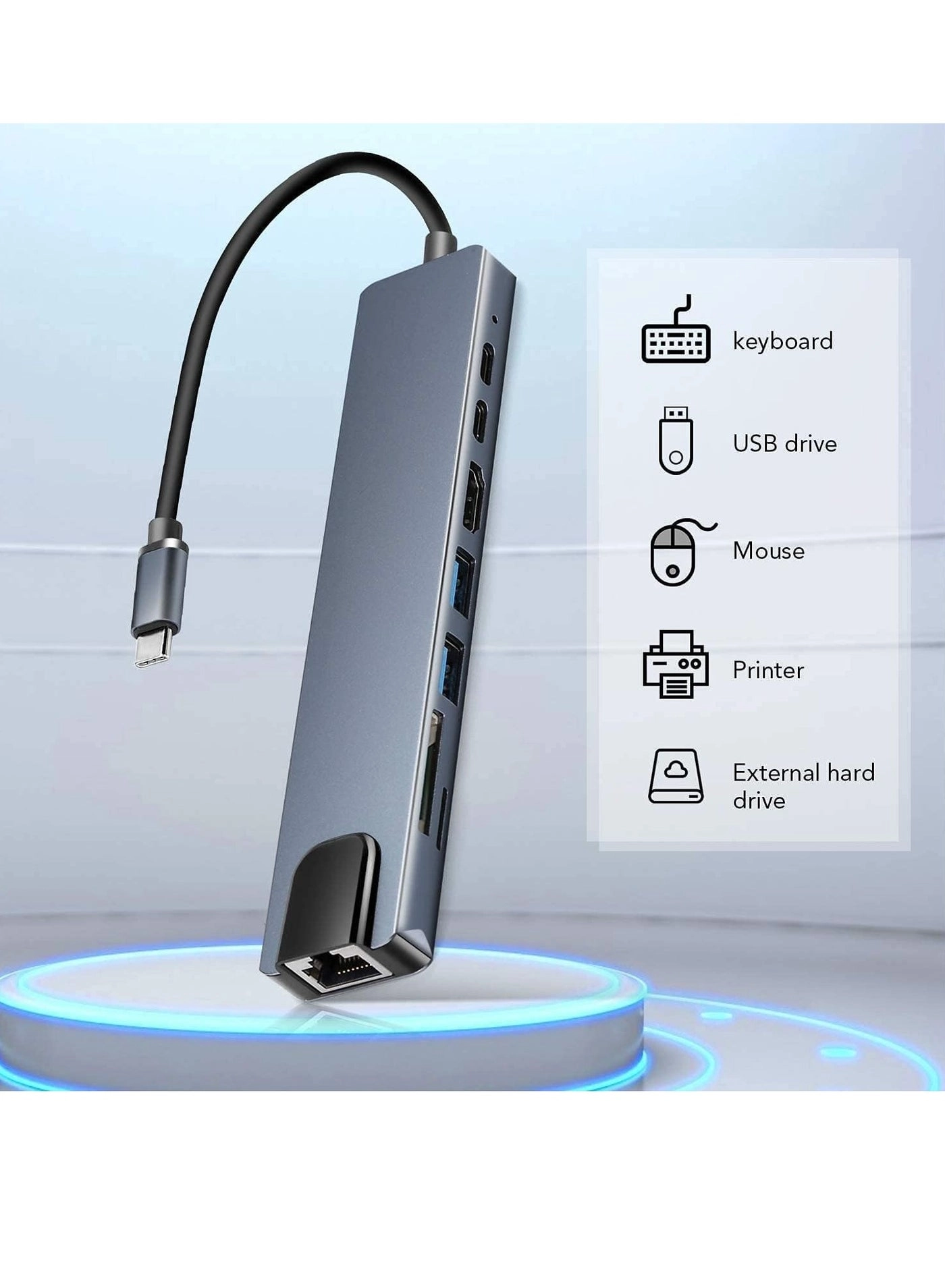 USB C Hub - 8-in-1 4K HDMI