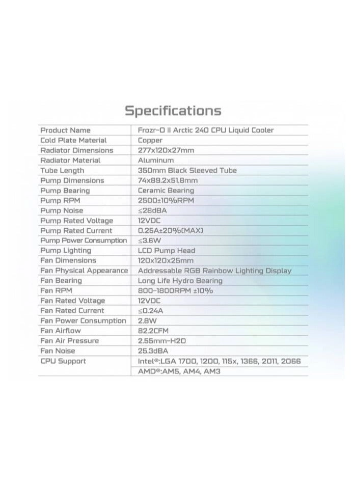 Frozr-O II 240 - 2.4" Digital LCD Pump Head 1800 Fan RPM