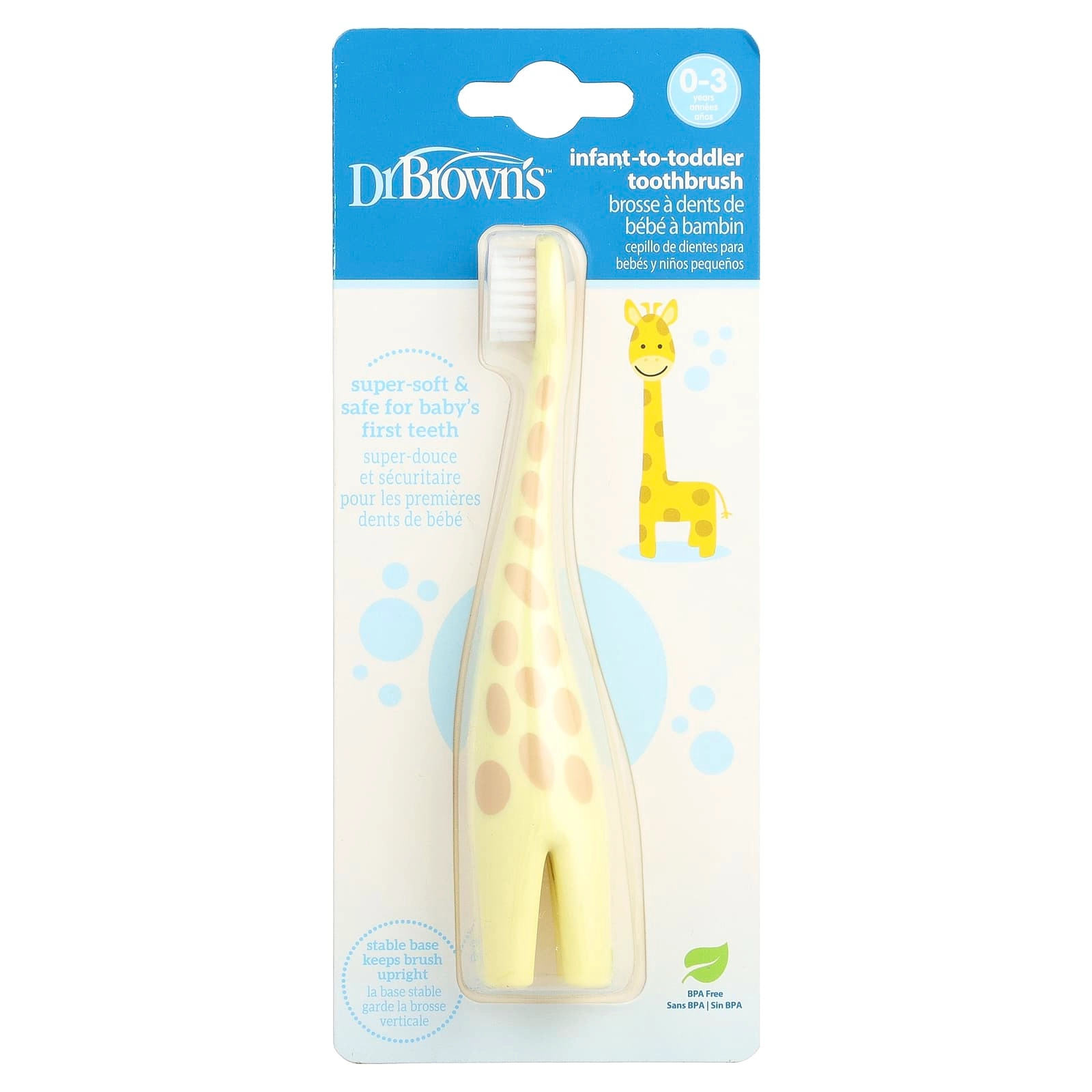 Dr. Brown's Infant-to-Toddler Toothbrush - 0-3 Years Yellow Giraffe