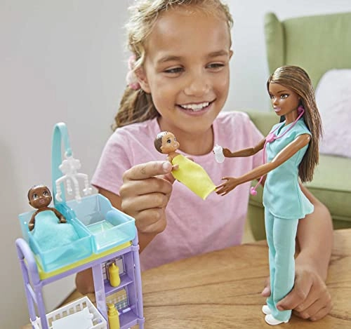 Careers Doll & Playset - Baby Doctor Brunette + Baby Doll - 2 + Furniture & Accessories - 11 piece(s) Ages 36+