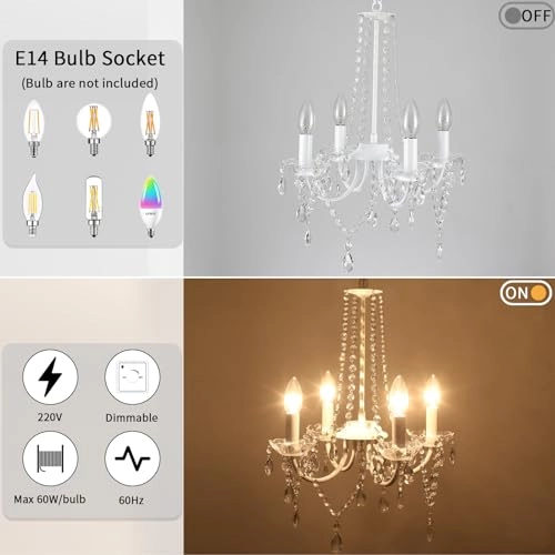 Crystal Chandelier - 59-inch adjustable chain