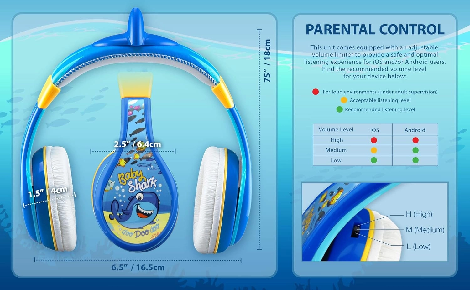 Baby Shark Wired Headphone