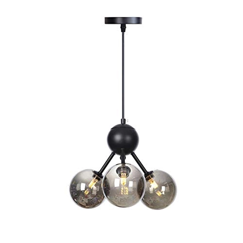 Magic Bean Molecular Chandelier - G4 3 heads Black smoke-grey lampshade