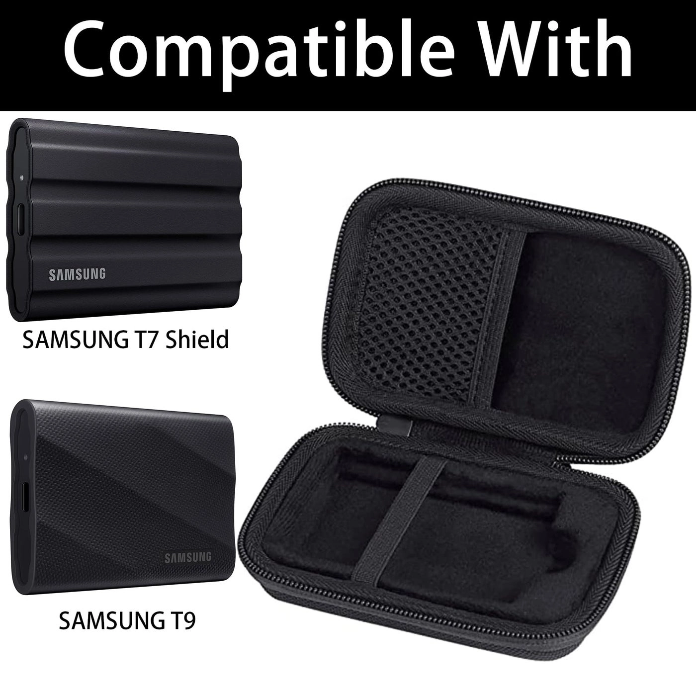 Hard Case Compatible with Samsung T7 Shield T9 Portable SSD - 1tb 2tb
