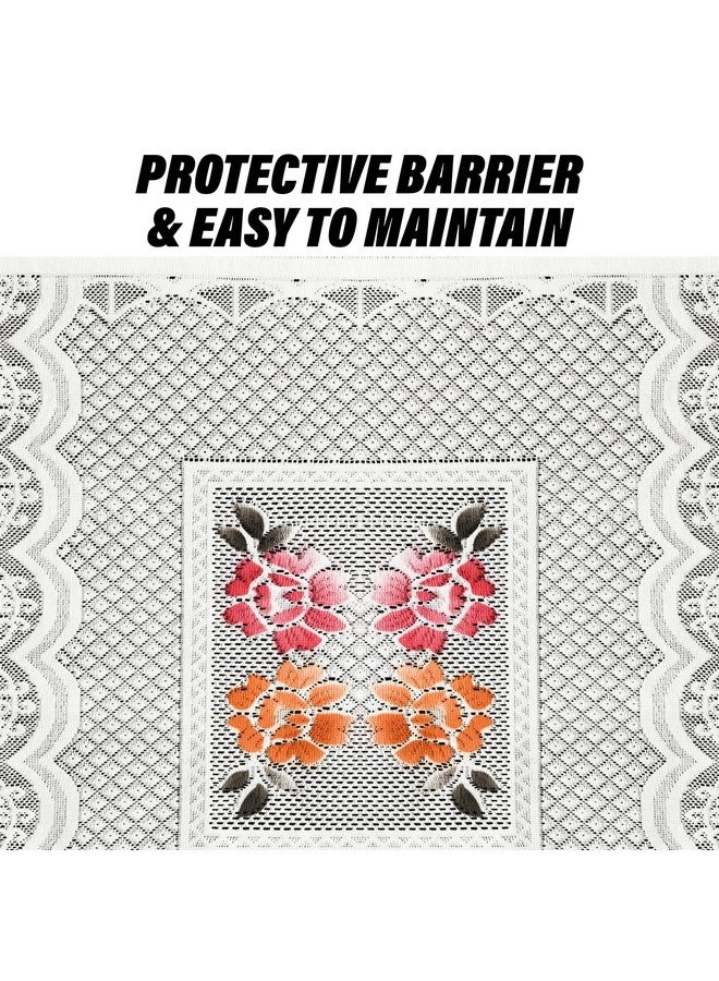 Fridge Top Cover - Net Jhalar Cotton Cream