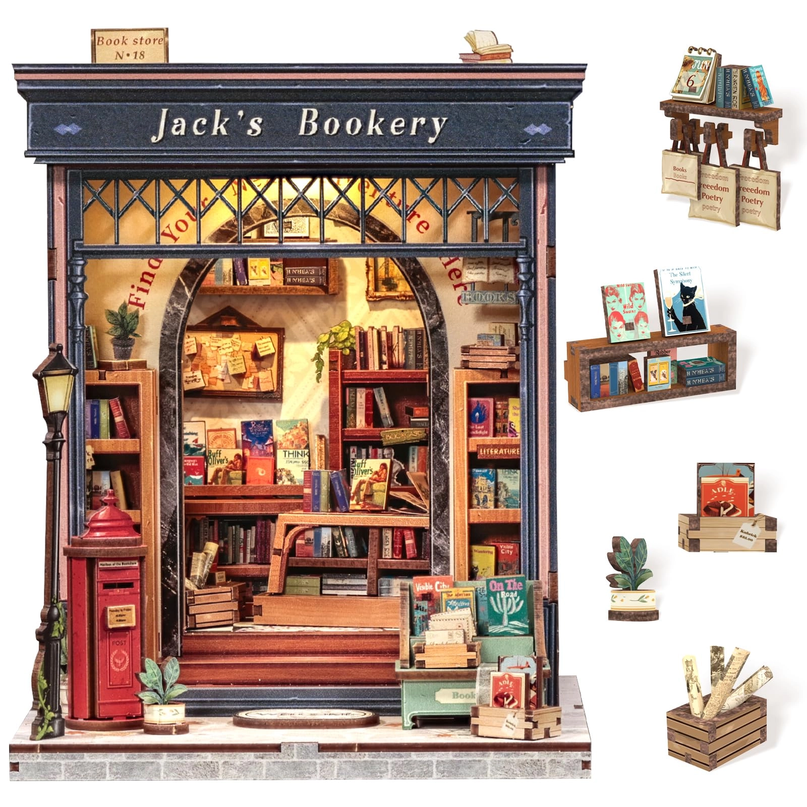 Cutefun Book Nook Kit - 3D Wooden Puzzle LED