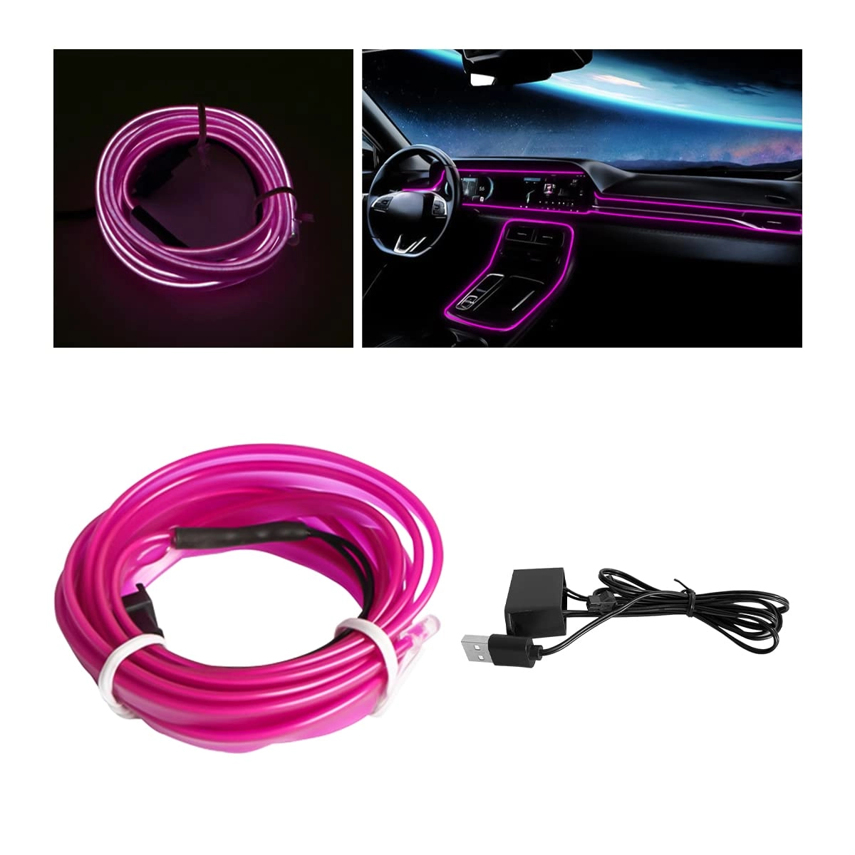 EL Wire Interior LED Strip Lights - 10FT