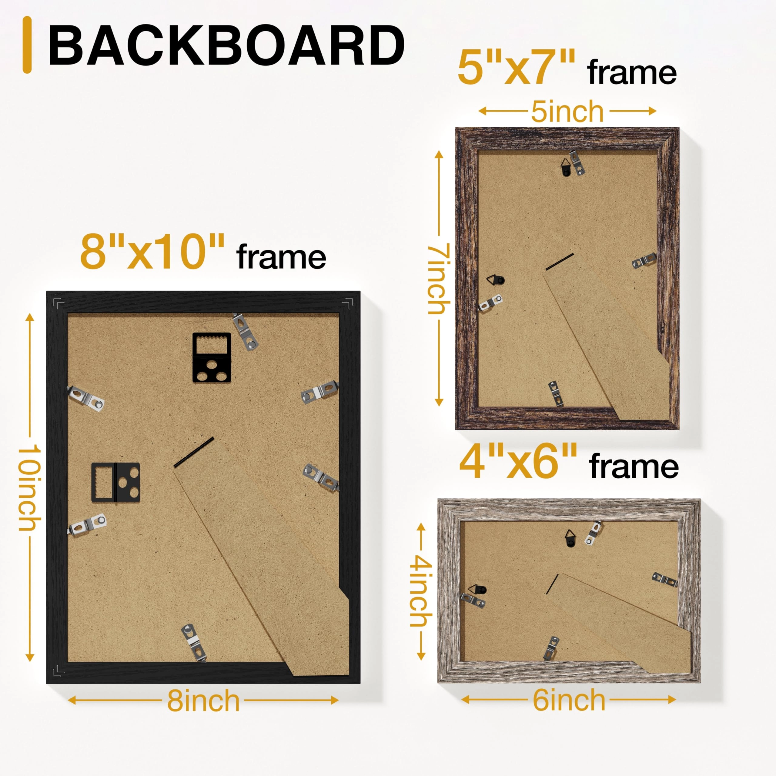 Picture Frames Set - 10 Pack Rustic Grey