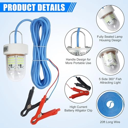 Underwater Fishing Light - 80W 40000 Lumens