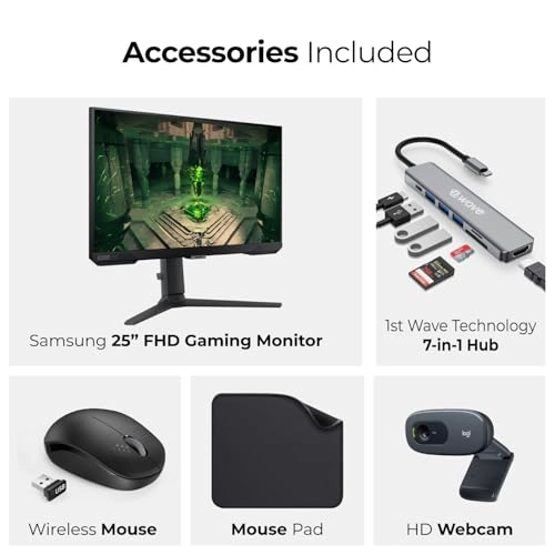 Odyssey G4 - LS25BG402EMXUE 25 Inches 1920x1080 + 7-in-1 Hub + Webcam + Mouse + Mousepad