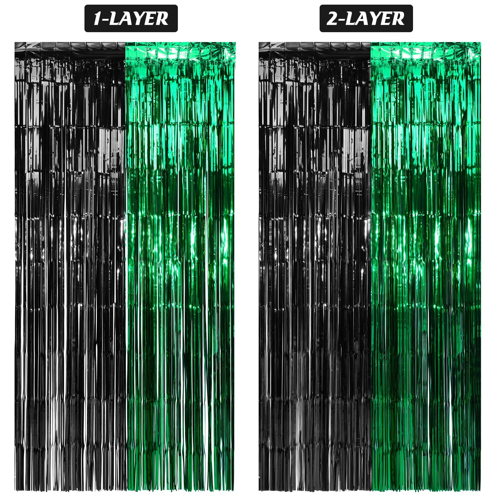 Foil Fringe Curtain - 3 Birthday Graduation Prom Wedding Pack