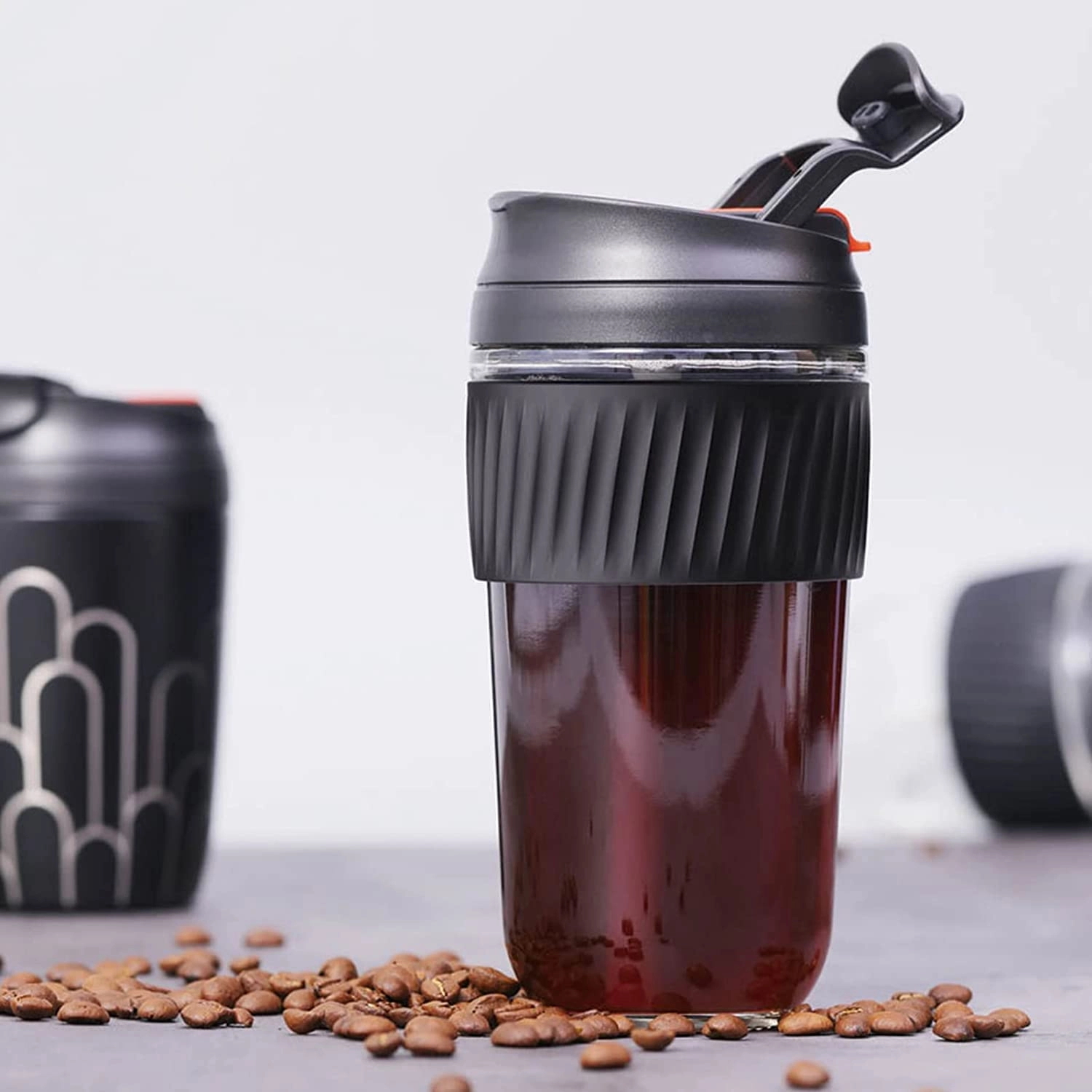 Glass Reusable Shaker Bottle With Straw Shaker mug - 500ml