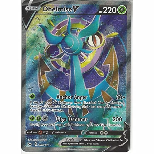 Pokémon Pokemon Dhelmise V 187/202 - English + Toploader