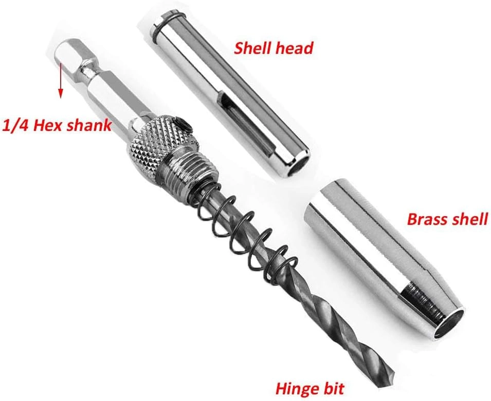 Self Centering Hinge Drill Bits Set - high-speed steel and a brass body with electroplating 4Pcs 2mm 2.8mm 3.5mm 4.5mm