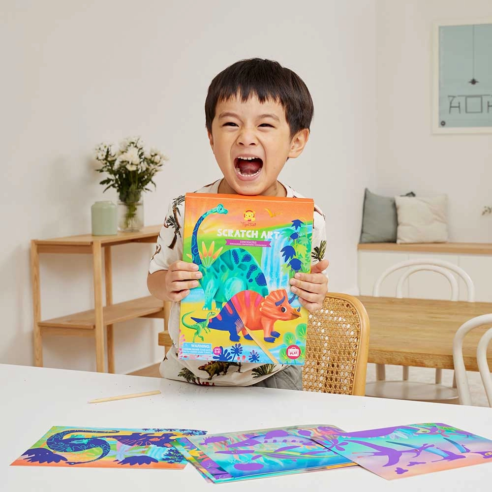 Scratch Art Kit - 5-8 years 8 cards 2 wooden etching tools