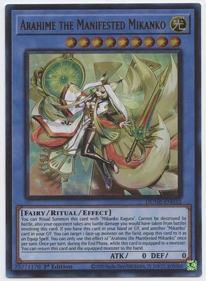 Yu-Gi-Oh! Arahime The Manifested Mikanko - DUNE-EN032 1st Edition