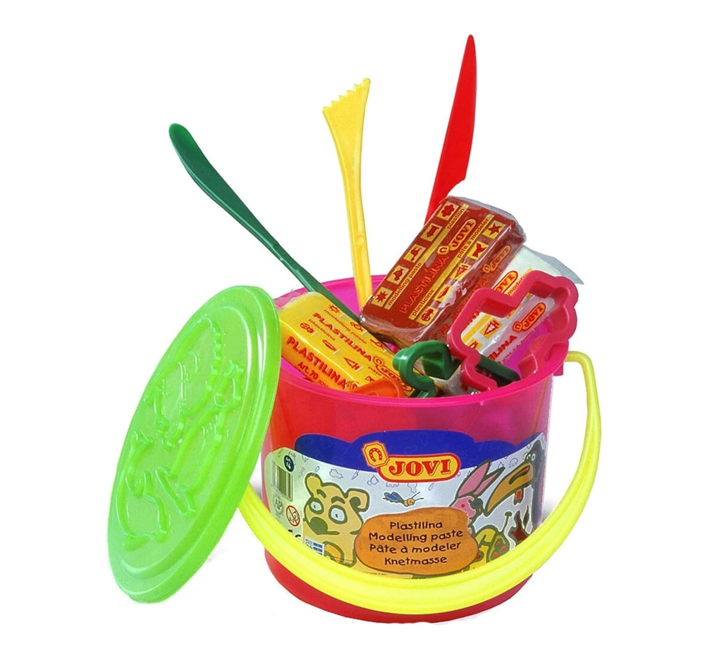 Jovi Plastilina - 1 Bucket 6 Clay Bars 3 Cutters 3 Tools 1 Sheet
