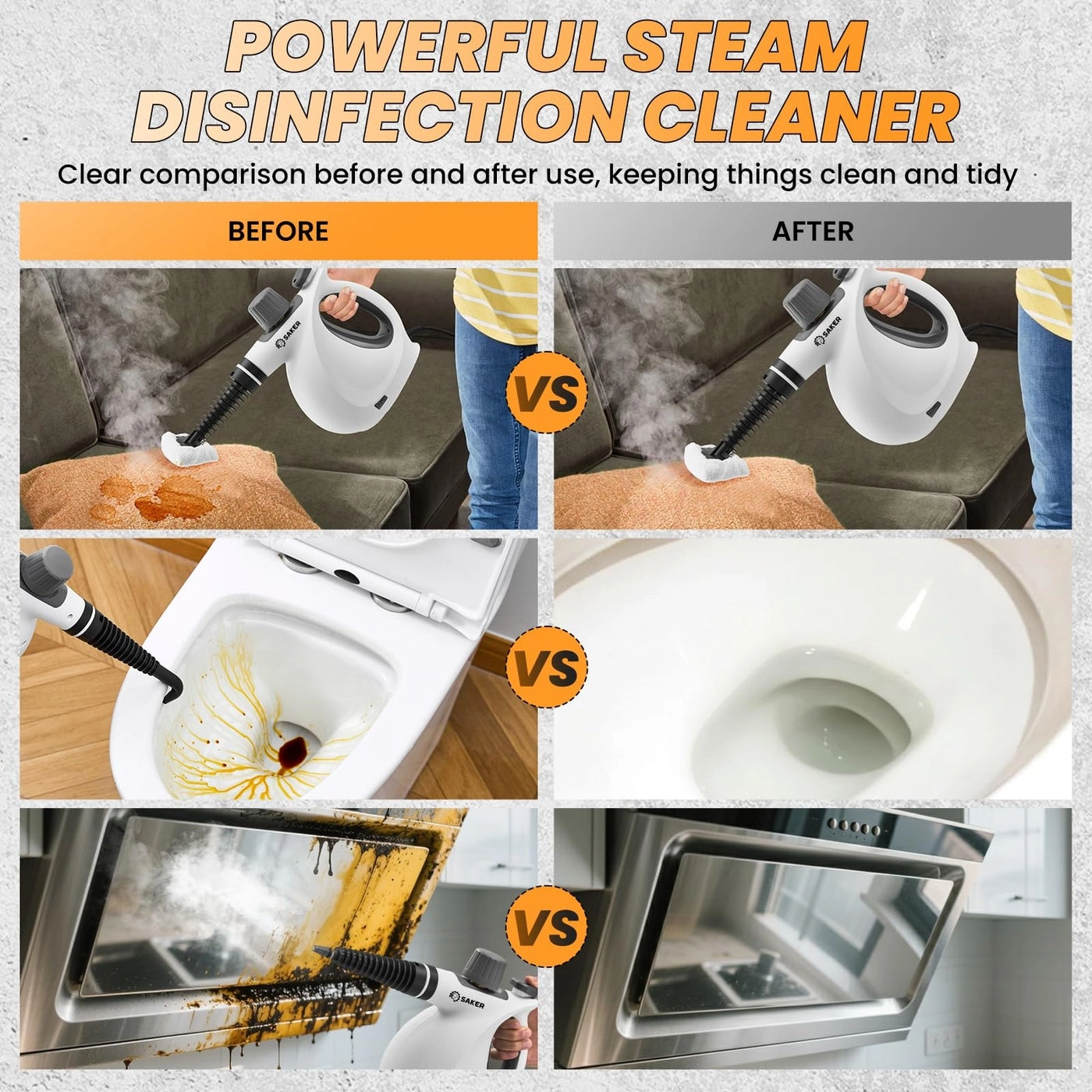Handheld Steam Cleaner - 1050W Portable White