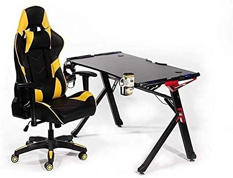 Desk Chair - PU Leather Brown High Back