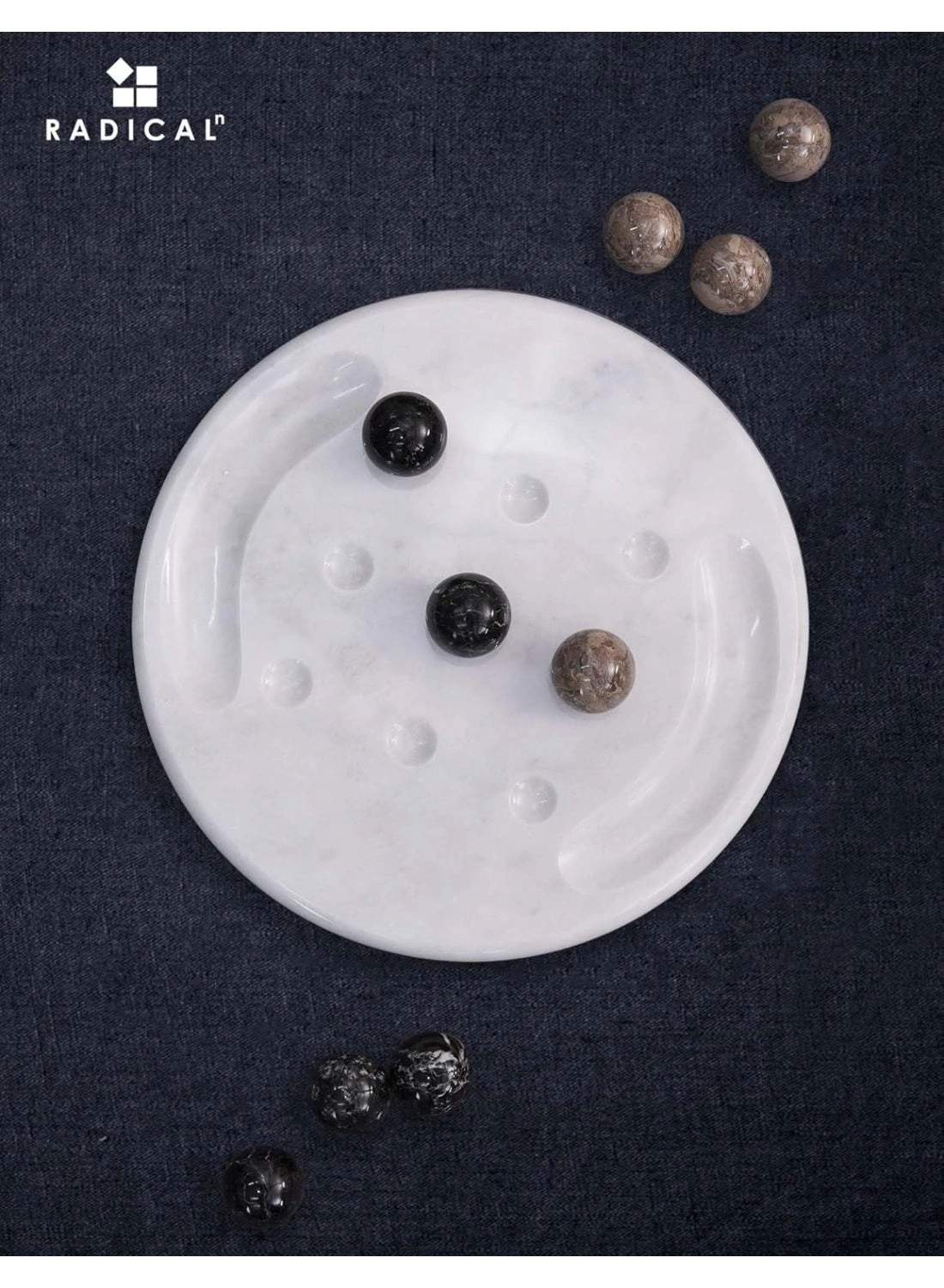 tic_tac_toe - Marble Handmade Red and Coral