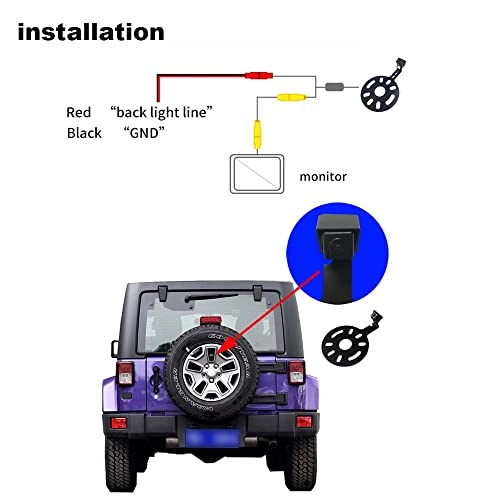 Car Backup Rear View Reverse Spare Tire Mount Adjustable Bracket Camera - Night vision composite (RCA) 976*497
