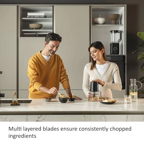 Mini Food Processor - 550W 2 Speeds Glass Bowl