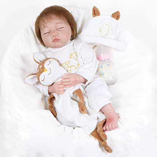 Reborn Baby Doll - 22'' Soft Vinyl Sleeping Gift Set Ages 14+