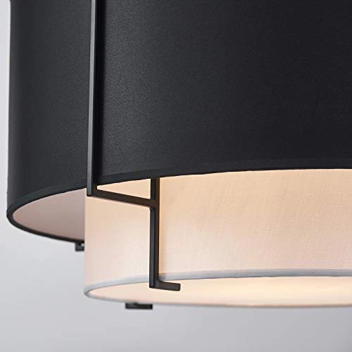 Modern Fabric Chandelier - 4-Lights Black H12 x D20