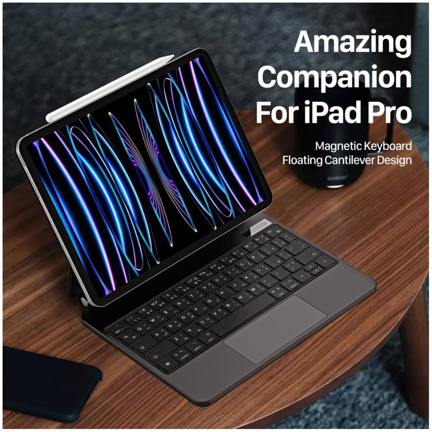 Keyboard Folio Case with Multi-Touch Trackpad and Stylus Slot for iPad Air (6th generation) 11-inch, iPad Pro 11-inch, iPad Air (4th/5th generation) 10.9-inch