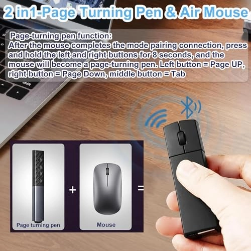 3 Mode Magnetic Ultra-Thin Mouse - Bluetooth USB