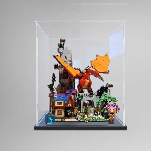 Display Box for 21348 - 40 x 35 x 50 cm Black Base Thickened Model Acrylic Dustproof Transparent