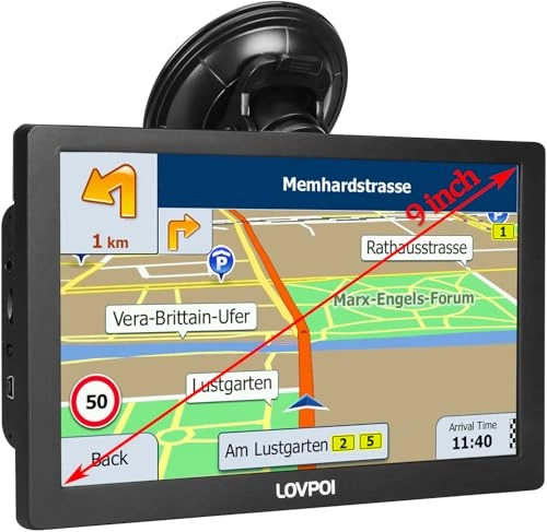 LOVPOI Truck GPS - 9 inch Free Lifetime Map Updates
