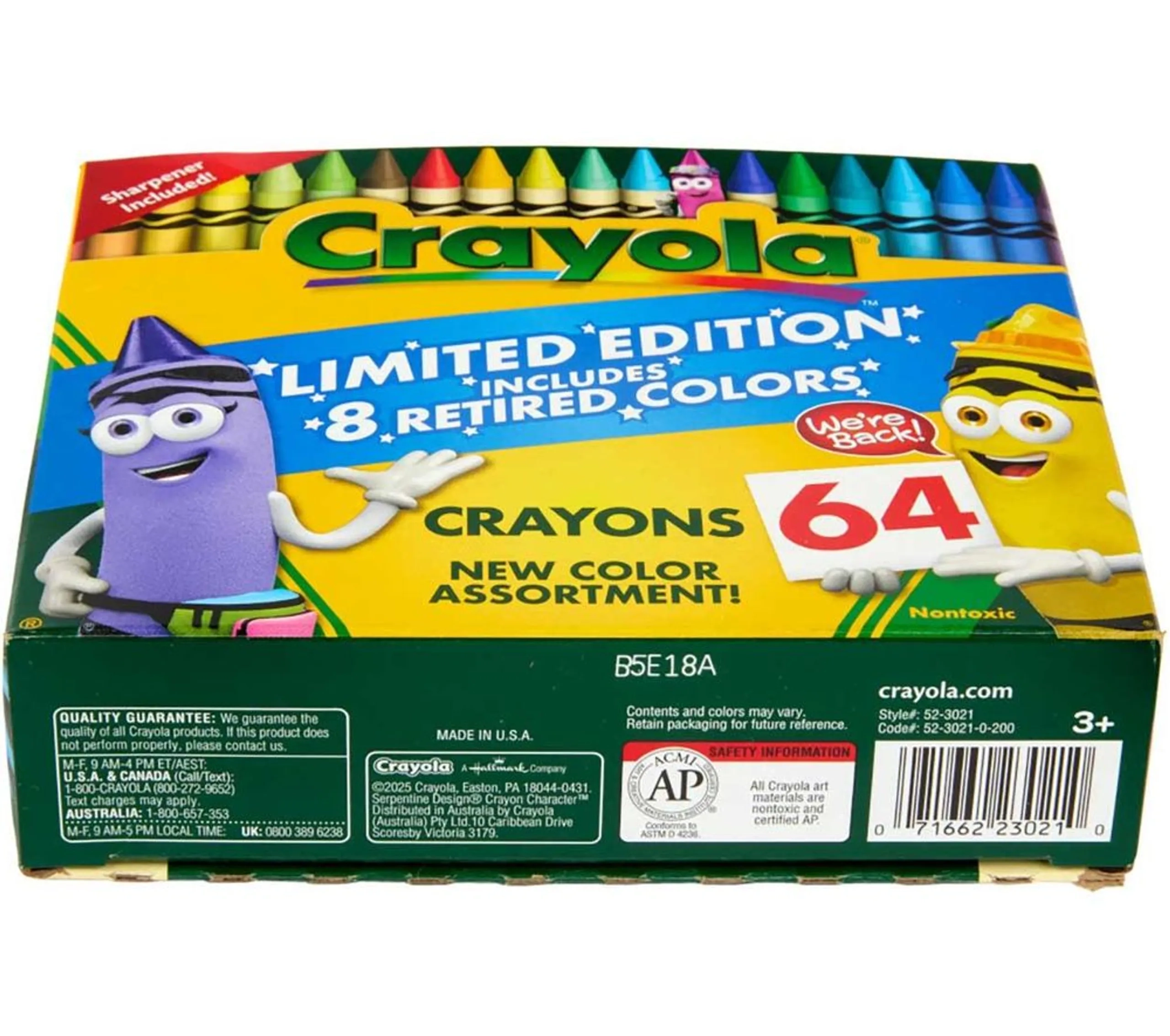 Classic & Limited Edition Retired Color Crayons - 64 Pcs