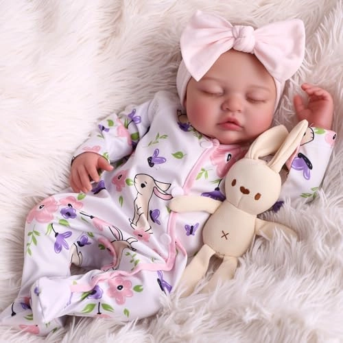 Reborn Baby Doll - 17-Inch Soft Cloth Body Sleeping Ages 3+