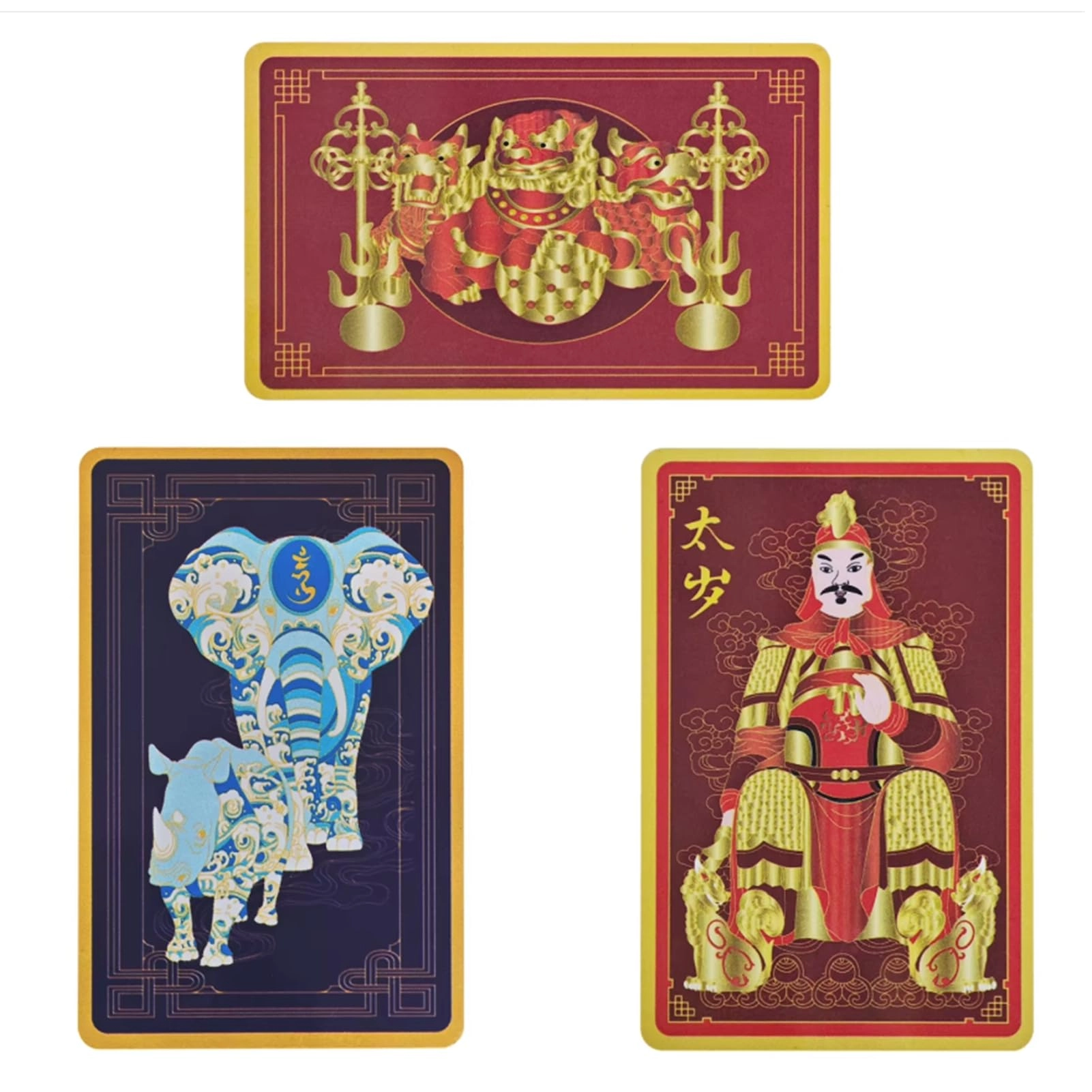 Fengshuibringluck 2026 Tai Sui + Anti-Burglary Card + 3 Celestial Guardians Card - Acrylic