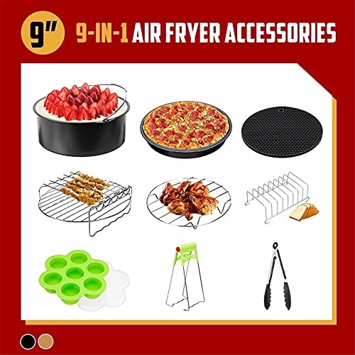 Cake Barrel + Pizza Pan + Silicone Mat + Metal Holder + Skewer Rack + Bread Shell + Food Tong + Silicone Mini Mitt Glove + Perforated Parchement Paper - Silicone Stainless Steel Carbon Steel 9 Pcs