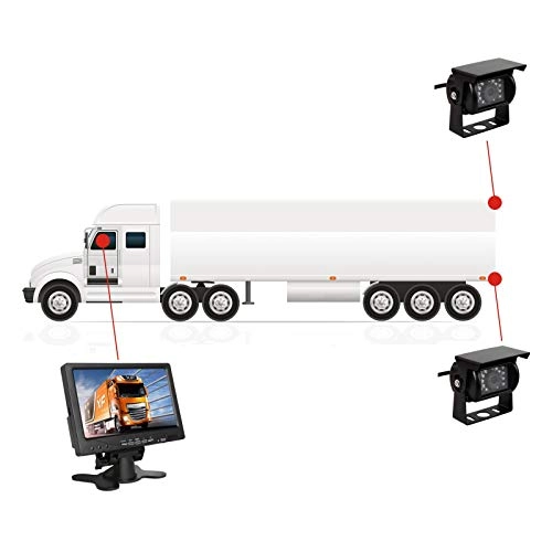 Reversing Camera - 18LEDs Night Vision + TFT LCD Car Monitor - 7"